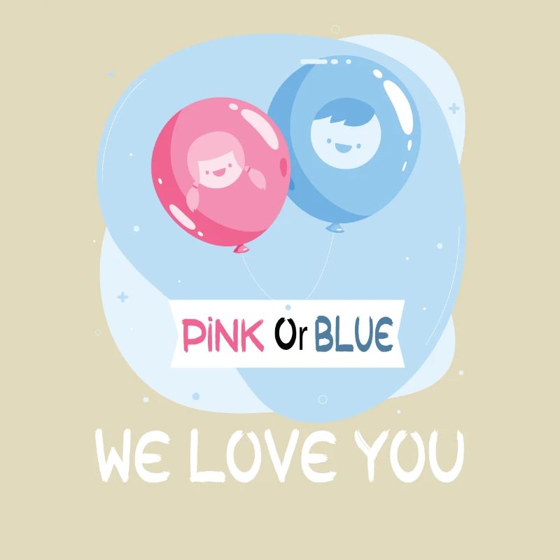 Rosa oder blau wir lieben dich - Team Boy Mädchen Geschlecht