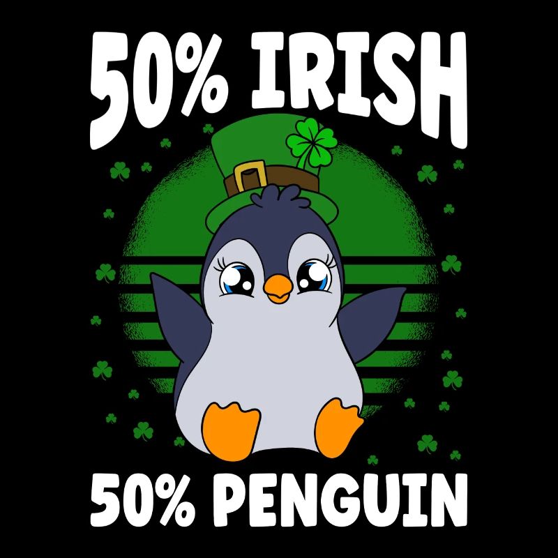 Manchot mignon Trèfle Saint-Patrick Pingouin