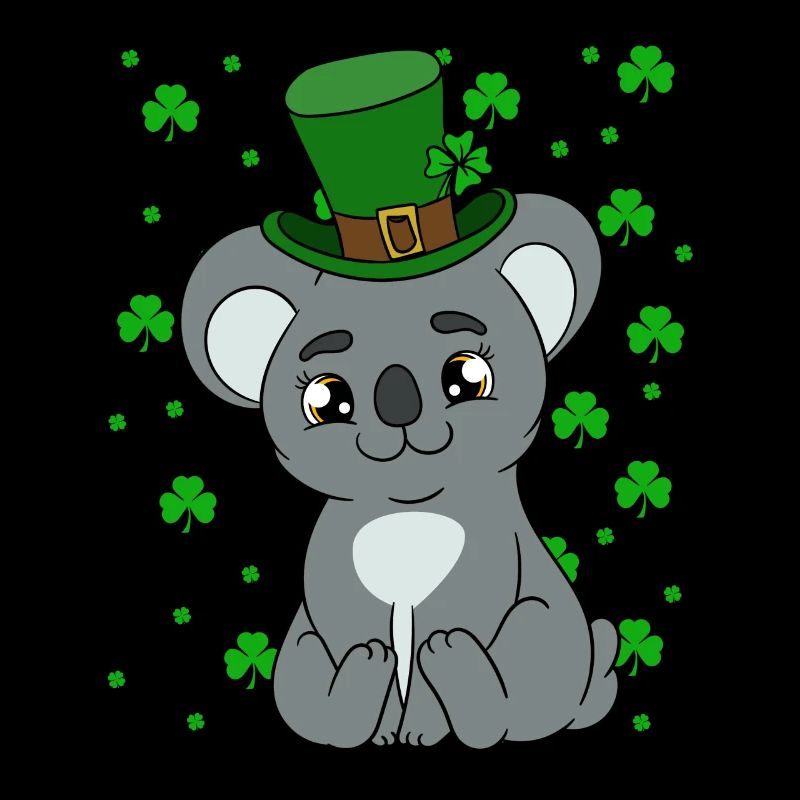 Niedlicher Koala mit Hut Saint Patrick's Day