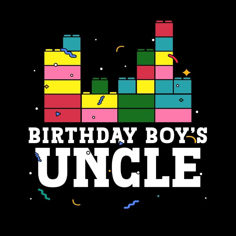 Oncle du garçon d’anniversaire blocs de construction