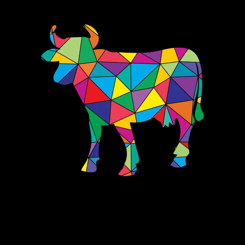 Vache à faible poly géométrie Polygone Vache