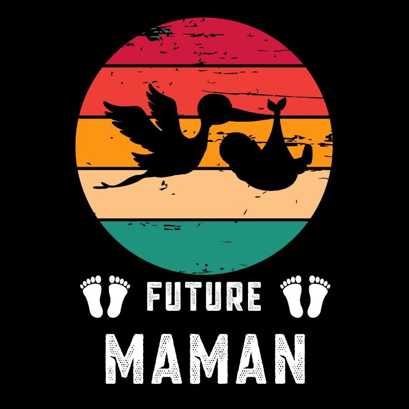 Future maman mère annonce grossesse retro