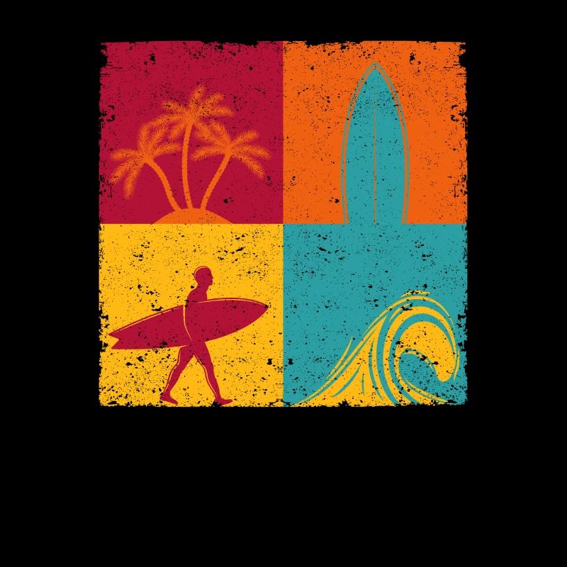 Surf Retro Surfer Vintage Surf Wakeboard Eau