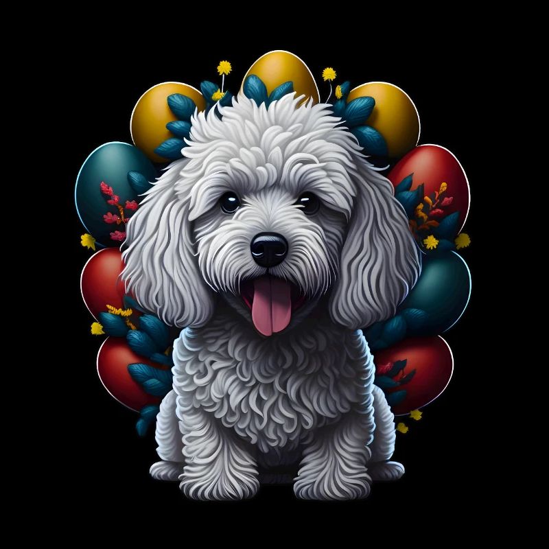 Beautiful poodle dog Easter spring poodle