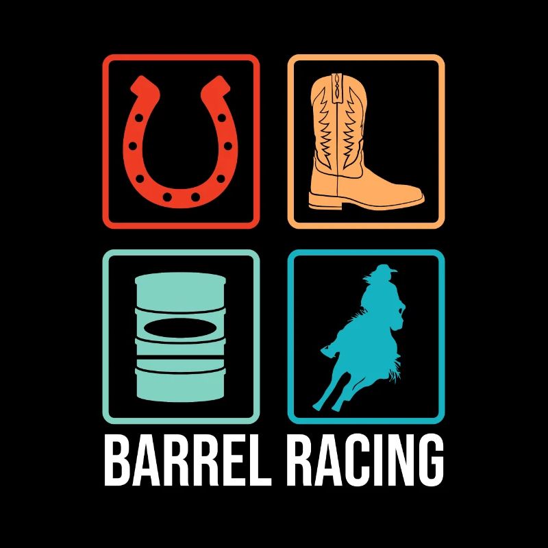 Barrel Racing Retro Western Barrel Vintage Rodeo E