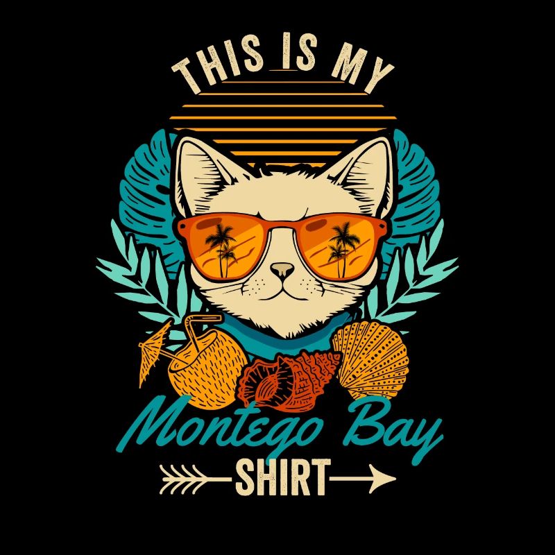 Ceci est mon Montego Bay Shirt Cool Retro Cat