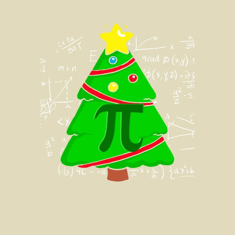 Pi Math Arbre de Noël Mathématicien Mathématiques