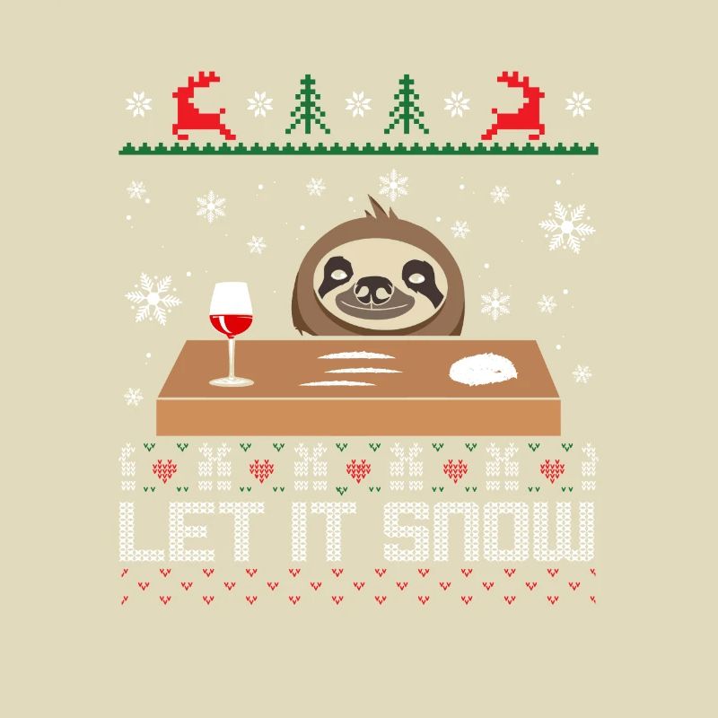 Let It Snow Sloth Pull moche