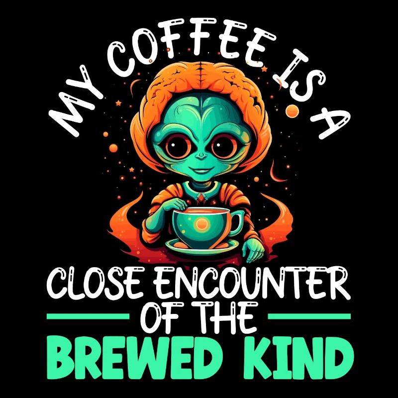 Alien Coffee Lover Caffeine UFO Extraterrestrial