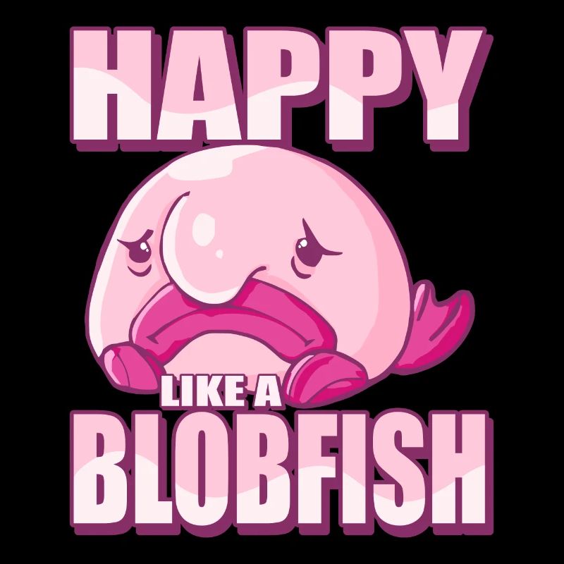 Costume de Blobfish - Visage de poisson Blob laid -