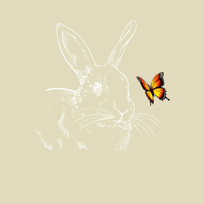 Lapin avec papillon
