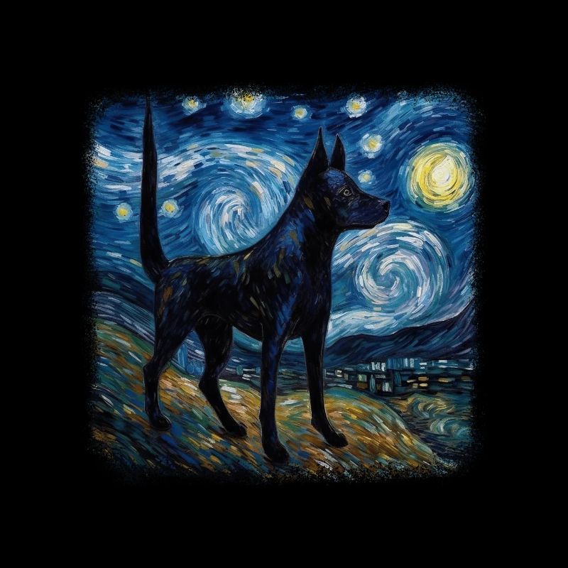 Nuit étoilée australienne Kelpie Van Gogh