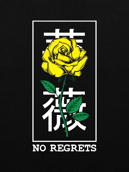 No Regrets Rose Backprint
