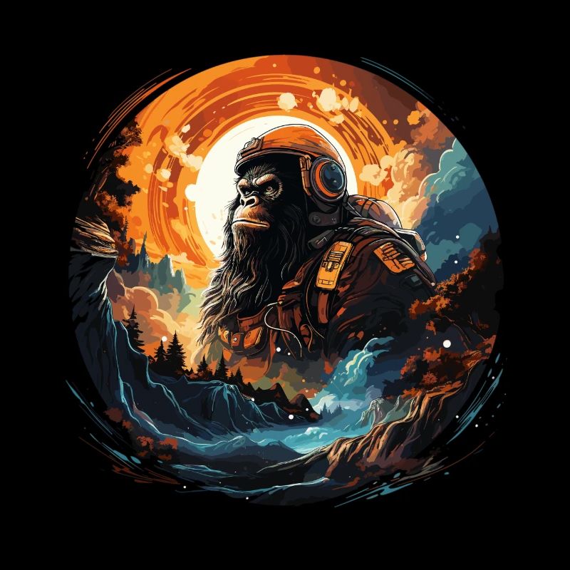 Animal in Outer Space - Monkey, Ape Gorrila Astron