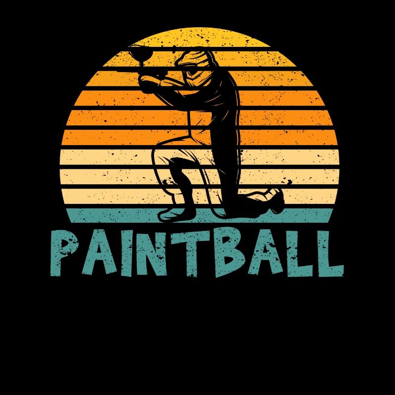 Distressed Retro Paintball Player Silhouette