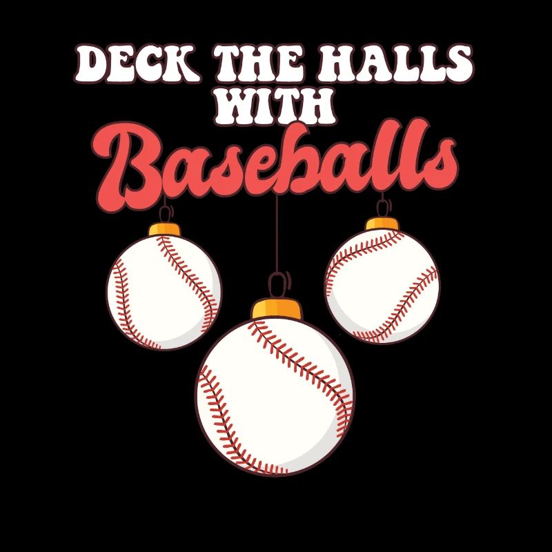 Baseball Player Catcher Christmas Balls Deck The