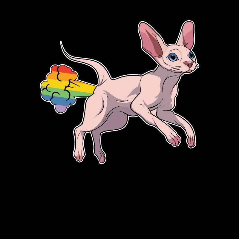 Sphynx Katze Regenbogen Regenbogenfurz