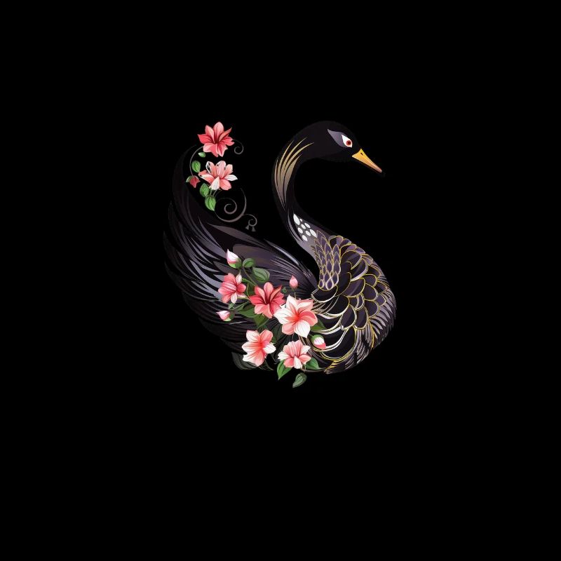 Polygon Schwan schwarz