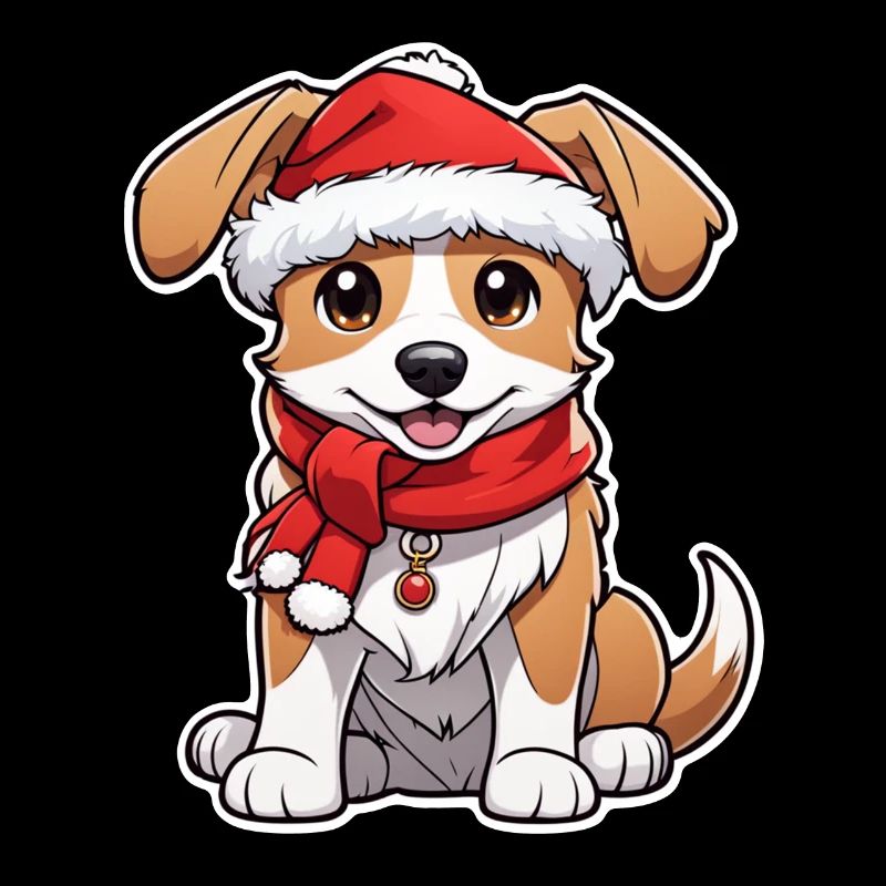 chien avec bonnet de noel
