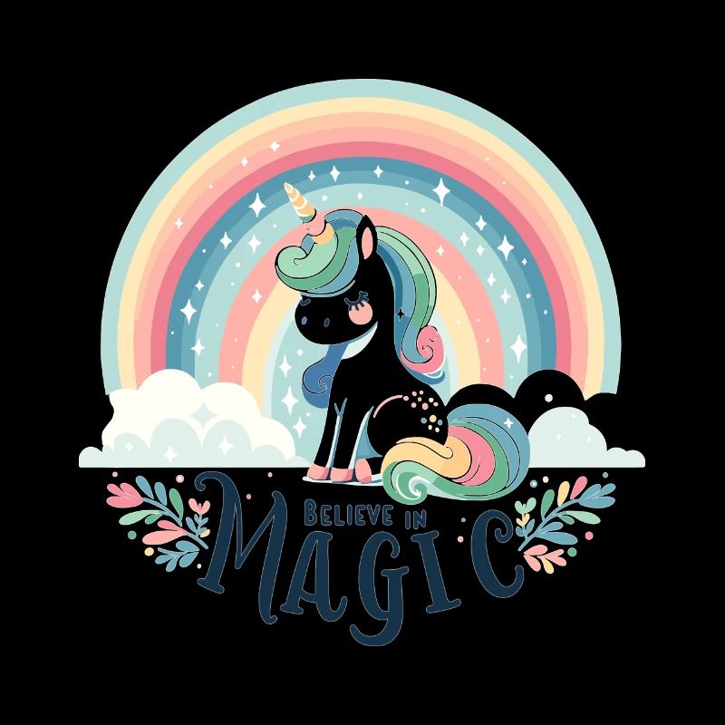 Einhorn unter einem Regenbogen