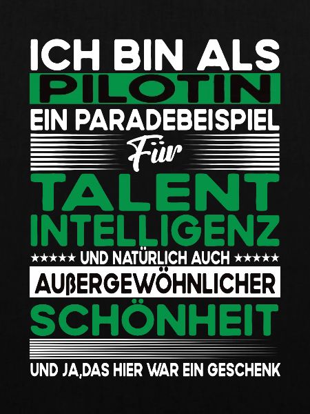 Pilotin Bescheiden - Lustiger Spruch