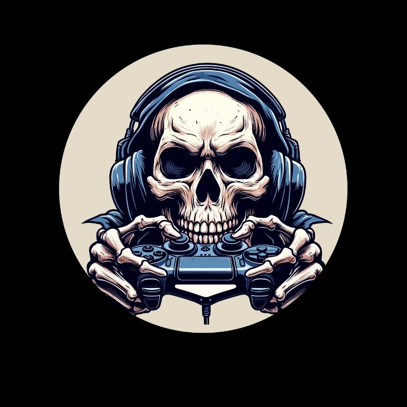 Skeleton with game controller. design for Gamer
