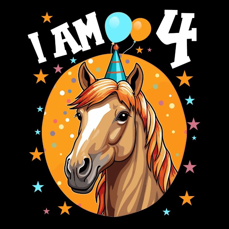 J’ai 4 ans Chevaux Cheval 4e anniversaire