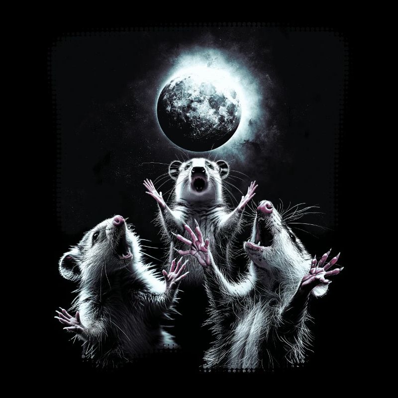 3 Opossum Moon Funny Meme Possum Gift