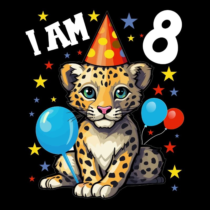 Ich bin 8 Jahre alt Leoparde Leopard 8. Geburtstag