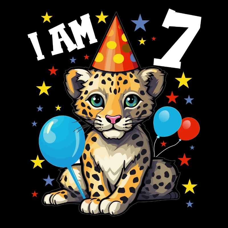 Ich bin 7 Jahre alt Leoparde Leopard 7. Geburtstag