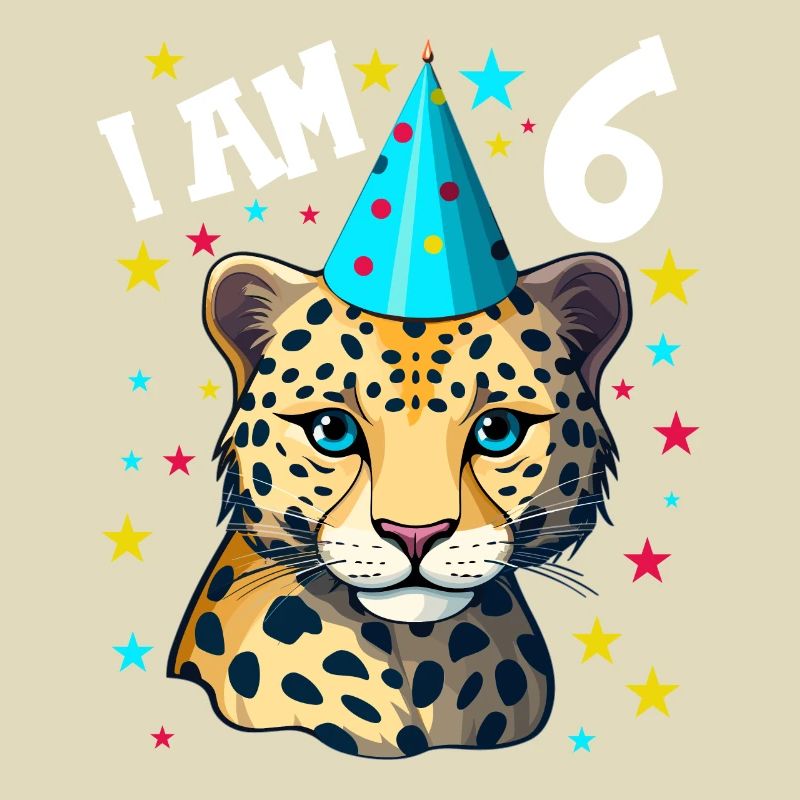 Ich bin 6 Jahre alt Leoparde Leopard 6. Geburtstag