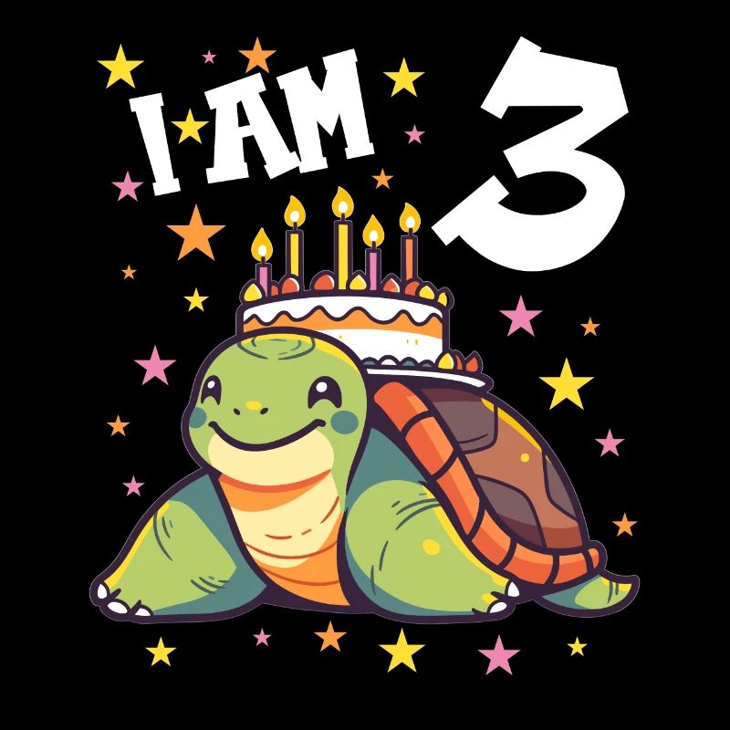 Ich bin 3 Schildkröten Schildkröte 3. Geburtstag