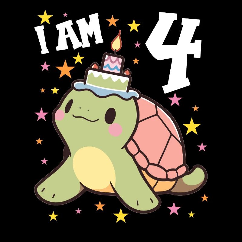Ich bin 4 Schildkröten Schildkröte 4. Geburtstag