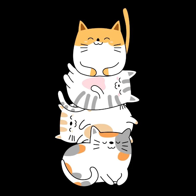 Cat Cute Kitty Stack Cats Anime Kawaii