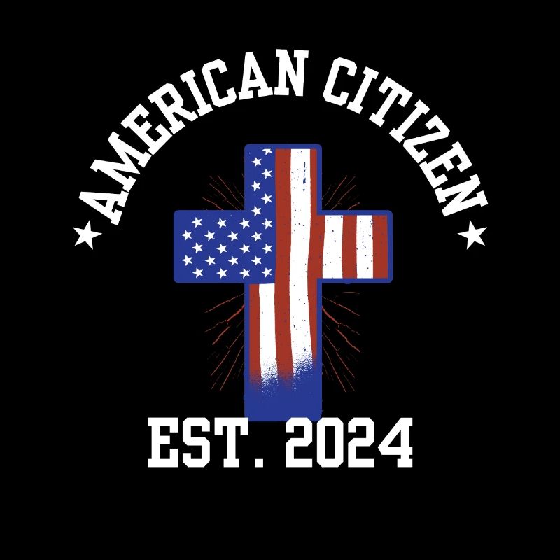 American Citizen Est 2024 US Flag Naturalized