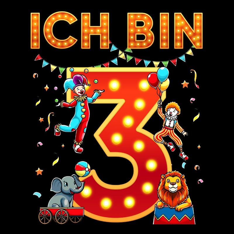I'm 3 Third Circus Birthday Three Years Old