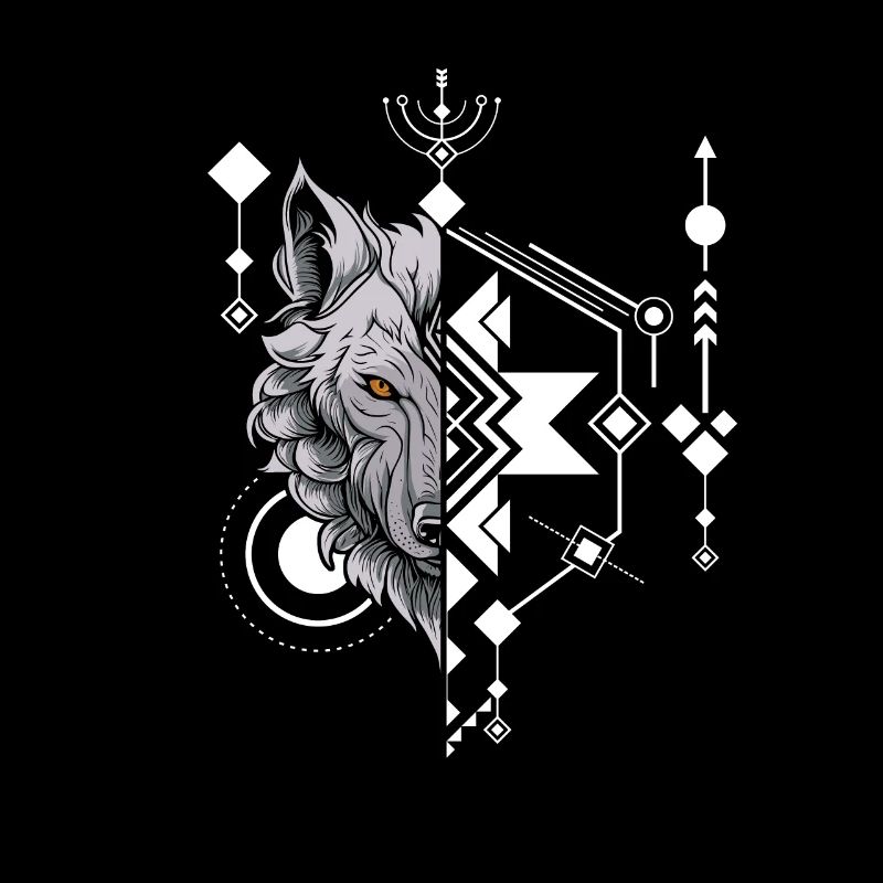 Wolf Abstrakt Polygon Geometrical Wolf