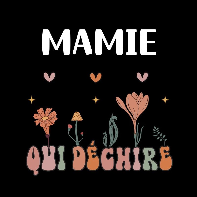 mamie qui déchire fleurs boho grand-mère