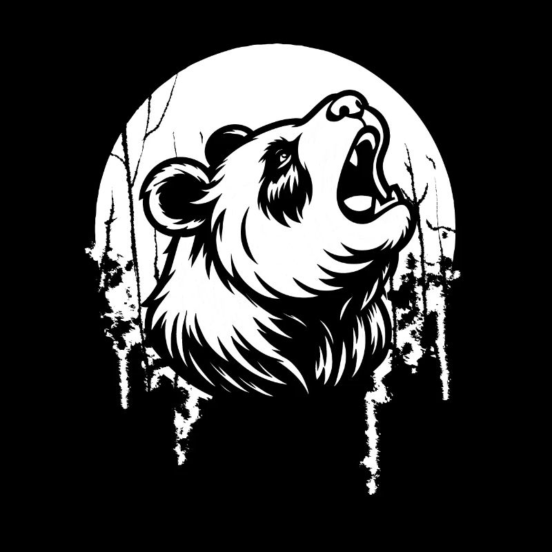 Giant Panda Panda Bear Moon Howling