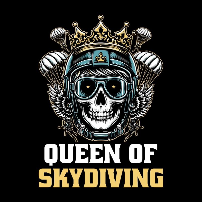 Parachutist Skydiving Skull