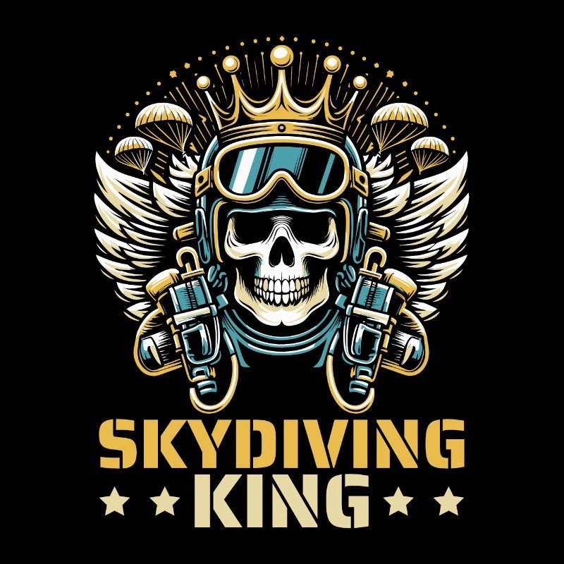 Parachutist Skydiving Skull
