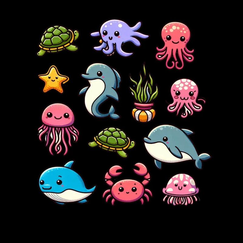 Créatures marines colorées pour les enfants Créatures marines