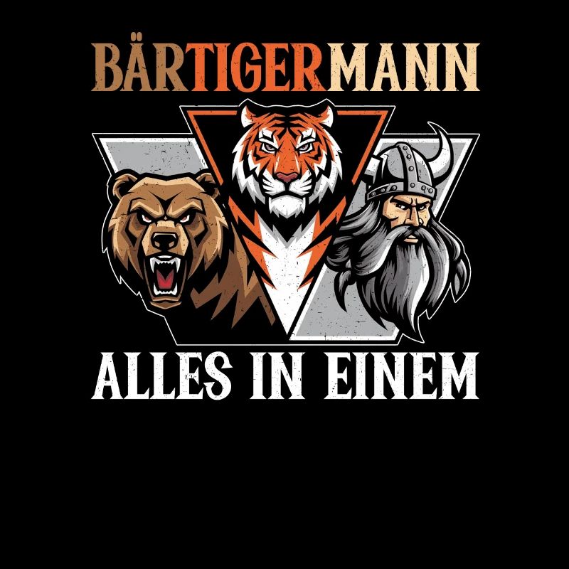 BEARDED MAN Viking Beard Man Tiger Funny
