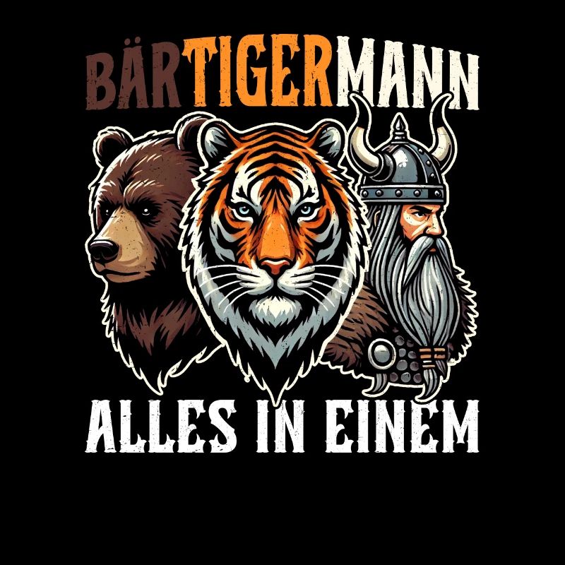 BÄRTIGERMANN Wikinger Bart Mann Tiger Lustige