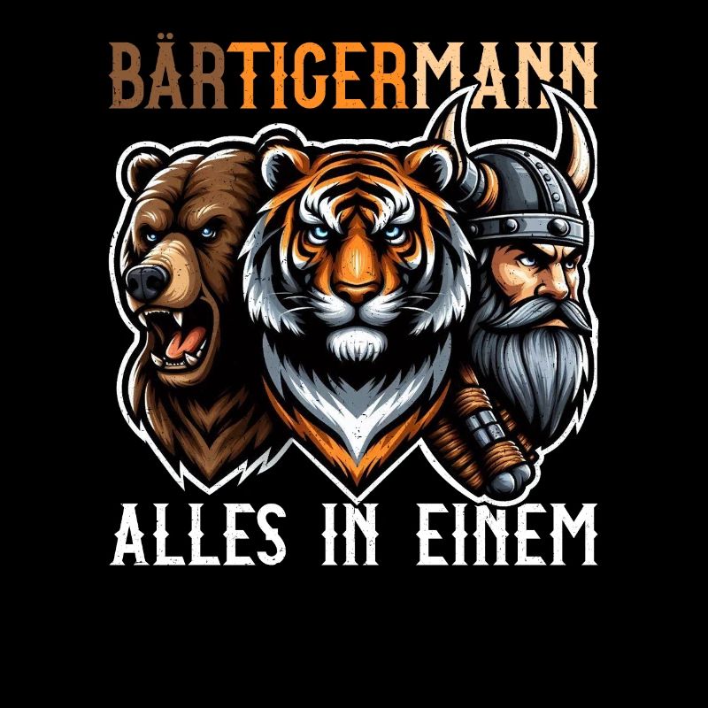 BÄRTIGERMANN Wikinger Bart Mann Tiger Lustige