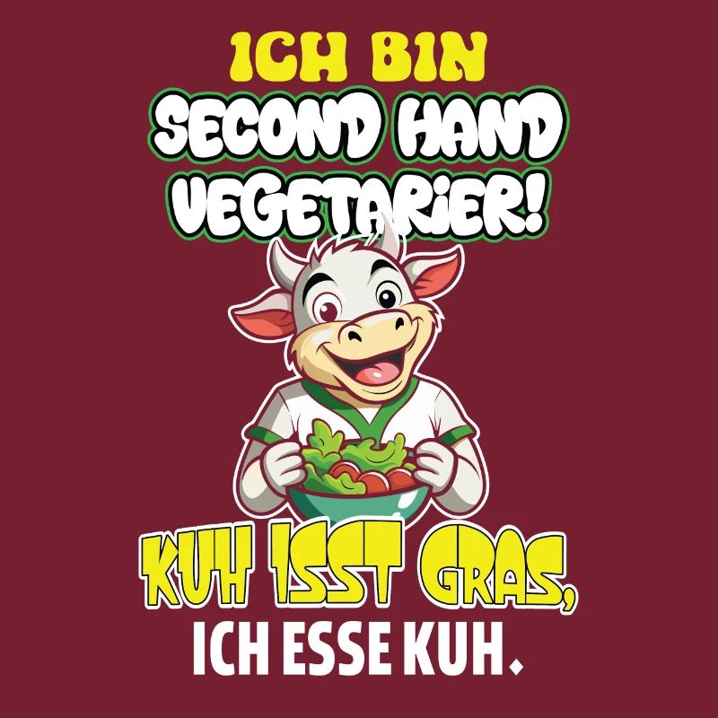 Je suis une vache végétarienne de seconde main mange de l’herbe
