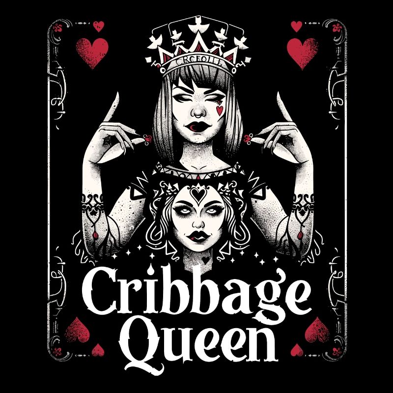 Cribbage Queen Graphique Cribbage Drôle