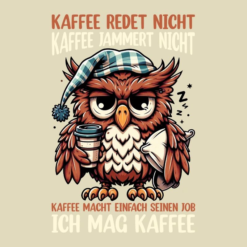 Kaffee Redet Nicht Eule Kaffeetrinker Sarkasmus