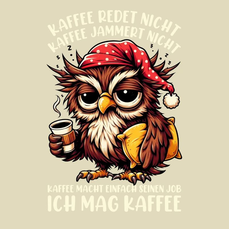 Kaffee Redet Nicht Eule Kaffeetrinker Sarkasmus