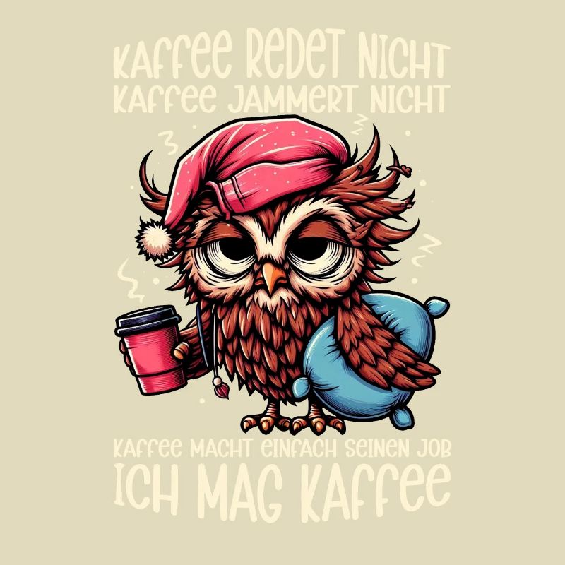 Kaffee Redet Nicht Eule Kaffeetrinker Sarkasmus